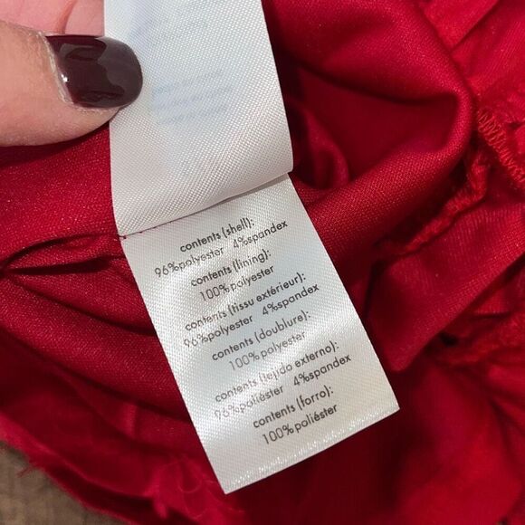 Rachel Parcell Puff Sleeve Peplum Skirt Midi Dress Red Velvet Size Small NWT - Picture 11 of 14